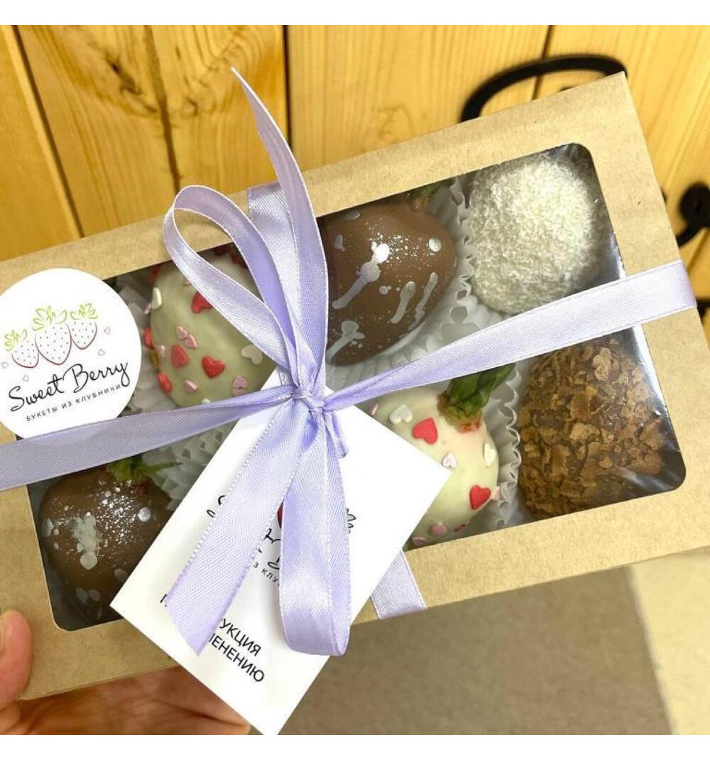 Клубника в шоколаде: коробочка / набор Из 8шт