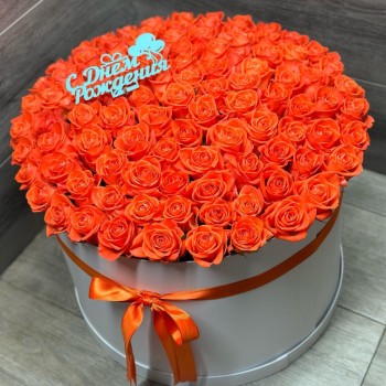 101 Orange Rose in a Box