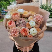 Author's bouquet with peony roses Gravity