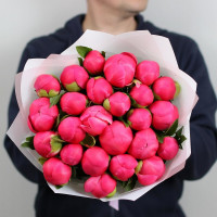 25 coral peonies.