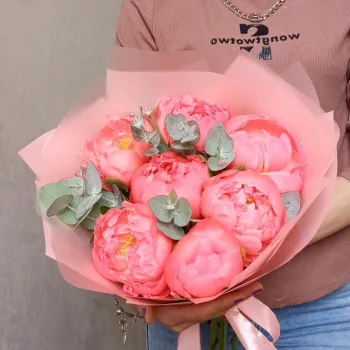 Designer bouquets of peonies