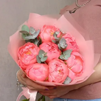 Designer bouquets of peonies